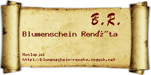 Blumenschein Renáta névjegykártya